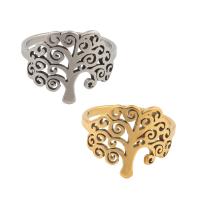 Stainless Steel Finger Ring, 304 Stainless Steel, Tree, plated, Unisex US Ring .5 