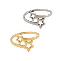 Stainless Steel Finger Ring, 304 Stainless Steel, Star, plated, Unisex US Ring .5 