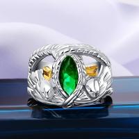 Стерлингового серебра кольцо, 925 пробы, с Кристаллы, ювелирные изделия моды & разный размер для выбора & Мужский, продается PC