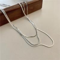 Sterling Silver Jewelry Necklace, 925 Sterling Silver, with 5cm extender chain, fashion jewelry, 0.8mm,1.8mm Approx 45 cm 