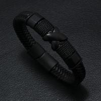 PU Leather Cord Bracelets, with Zinc Alloy, fashion jewelry & for man 