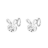 Sterling Silver Stud Earring, 925 Sterling Silver, Rabbit, fashion jewelry & for woman & hollow, silver color 