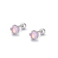 Sterling Silver Stud Earring, 925 Sterling Silver, with Resin, fashion jewelry & for woman 5.1mm 