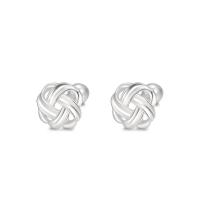 Sterling Silver Stud Earring, 925 Sterling Silver, Geometrical Pattern, fashion jewelry & for woman & hollow, silver color 