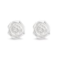 Sterling Silver Stud Earring, 925 Sterling Silver, Rose, fashion jewelry & for woman, silver color 
