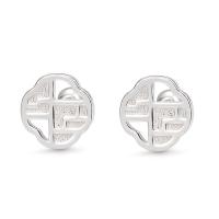 Sterling Silver Stud Earring, 925 Sterling Silver, fashion jewelry & for woman & hollow, silver color 
