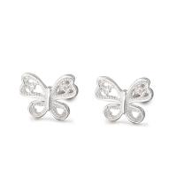 Sterling Silver Stud Earring, 925 Sterling Silver, Butterfly, fashion jewelry & for woman & hollow, silver color 
