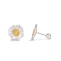 Sterling Silver Stud Earring, 925 Sterling Silver, Daisy, plated, fashion jewelry & for woman 