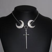 Zinc Alloy Necklace, silver color plated, fashion jewelry & gothic style & Unisex Approx 50 cm 