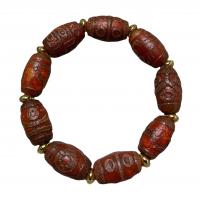 Tibetische Achat Armbänder, Tibetan Achat, Natürliche & Modeschmuck & unisex, rot, 15x22mm, Länge:21-22 cm, verkauft von Strang[