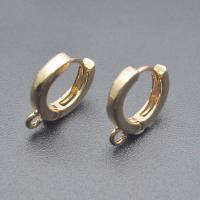 Brass Lever Back Earring Component, Donut, plated, DIY 