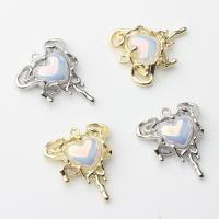 Resin Zinc Alloy Pendants, with Resin, Heart, plated, DIY Approx 