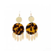 Resin Zinc Alloy Earring, with Resin & Brass, fashion jewelry & for woman 