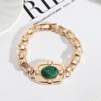 Bracelets de malachite, alliage de zinc, avec Malachite, bijoux de mode & pour femme Environ 7.08 pouce, Vendu par PC