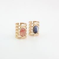 Gemstone Zinc Alloy Finger Ring, polished, fashion jewelry & for woman & hollow, Inner Approx 17mm 