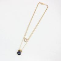 Gemstone Necklaces, Zinc Alloy, with Sodalite, Double Layer & fashion jewelry & for woman & with rhinestone Approx 16.53 Inch, Approx 20.07 Inch 