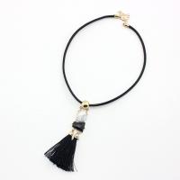 Fashion Fringe Necklace, Zinc Alloy, with leather cord & turquoise, fashion jewelry & for woman Approx 12.99 Inch 
