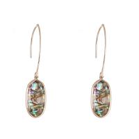 Freshwater Shell Earring, Zinc Alloy, with Shell, fashion jewelry & for woman, 56mm 