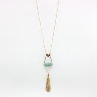 Fashion Fringe Necklace, Zinc Alloy, with turquoise, fashion jewelry & for woman Approx 23.62 Inch 