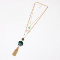 Fashion Fringe Necklace, Zinc Alloy, with Wood, three layers & fashion jewelry & for woman Approx 17.32 Inch, Approx 20.86 Inch, Approx 23.62 Inch 