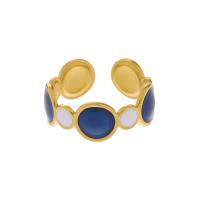 Enamel Stainless Steel Finger Ring, 304 Stainless Steel, plated, fashion jewelry & for woman [