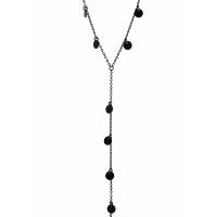 Мода Fringe Neckalace, цинковый сплав, с 4.72inch наполнитель цепи, Другое покрытие, ювелирные изделия моды & Женский, черный, длина:Приблизительно 22.44 дюймовый, продается Strand