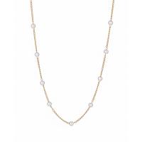Collar de perlas de plástico, aleación de zinc, con Perlas plásticas, con 1.97inch extender cadena, chapado en oro KC, Joyería & para mujer, dorado, longitud:aproximado 13.78 Inch, Vendido por Sarta