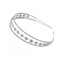 Hair Bands, Iron, fashion jewelry & for woman & with rhinestone, silver color, 130*120mm 