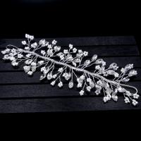 Headband, Iron, with Seedbead, fashion jewelry & for children & with rhinestone, silver color [