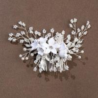 Bridal Decorative Hair Comb, Iron, with Resin & Plastic Pearl, fashion jewelry & for woman & with rhinestone [