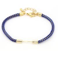 Polyamide Bracelet Chain, with Brass, with 5cm extender chain, gold color plated, Adjustable & DIY & Unisex 3mm Approx 18 cm 