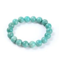 Gemstone Bracelets, ​Amazonite​, Round, polished, fashion jewelry & Unisex blue Approx 18 cm 