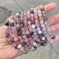 Quartz Bracelets, Amethyst, with Strawberry Quartz & Rose Quartz, Round, polished, fashion jewelry & for woman, mixed colors, 6mm Approx 18 cm [