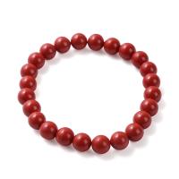 Мода Киноварь браслет, Круглая, полированный, ювелирные изделия моды & разный размер для выбора & Женский, красный, длина:Приблизительно 18 см, продается PC