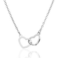 Titanium Steel Jewelry Necklace, with 5CM extender chain, Heart, plated, fashion jewelry & for woman Approx 40 cm 