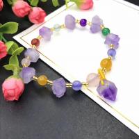 Quartz Bracelets, Amethyst, for woman, mixed colors Approx 38 cm [