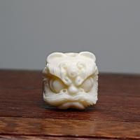 Single Gemstone Beads, Ivory Stone, Lion, DIY, white, 17mm 