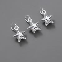 Sterling Silver Beads, 925 Sterling Silver, Star, polished, DIY, silver color 