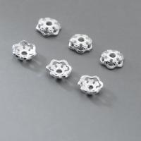 Chapeaux de perle en argent pur, argent sterling 925, Pétales, Placage, DIY, argent, 6mm Environ 1.4mm, Vendu par PC