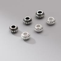 Sterling Silver Spacer Beads, 925 Sterling Silver, Round, Antique finish, DIY 5mm Approx 2mm 