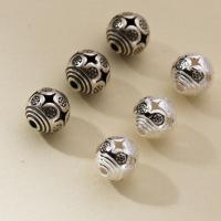 Sterling Silver Spacer Beads, 925 Sterling Silver, Round, Antique finish, DIY 8mm Approx 1.7mm 
