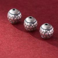 Sterling Silver Spacer Beads, 925 Sterling Silver, Round, plated, DIY, original color, 10mm Approx 1.9mm 