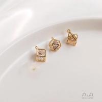 Cubic Zirconia Brass Pendants, real gold plated, fashion jewelry & DIY & micro pave cubic zirconia 
