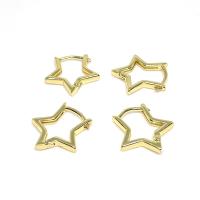 Brass Drop Earring, Star, plated, fashion jewelry & for woman 