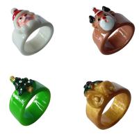 Anillo de dedo de Navidad, Acrílico, Joyería & para mujer, más colores para la opción, 17mm, Vendido por UD