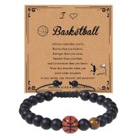 Gemstone Bracelets, Abrazine Stone, with Tiger Eye, Basketball, handmade, fashion jewelry & for man 8mm 