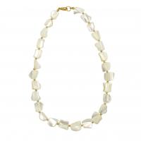 Shell Necklace, with Brass, gold color plated, fashion jewelry & for woman 13-15mm Approx 510 mm 