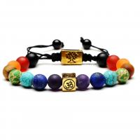 Gemstone Bracelets, Square, Buddhist jewelry & Unisex 8mm,6mm,7Inch 