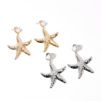 Plastic Pearl Zinc Alloy Earring, with Plastic Pearl, Starfish, plated, fashion jewelry & for woman 