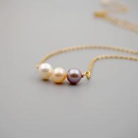 Natural Freshwater Pearl Necklace, with Titanium Steel, with 5.5cm extender chain, fashion jewelry & for woman, golden Approx 38 cm 
